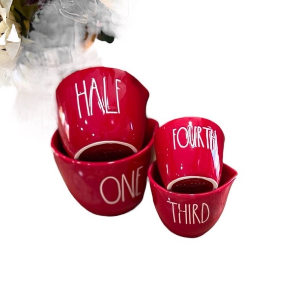EUC~ Rae Dunn ONE Red Ceramic
Measuring Cup Set of 4 - Picture 2 of 5
